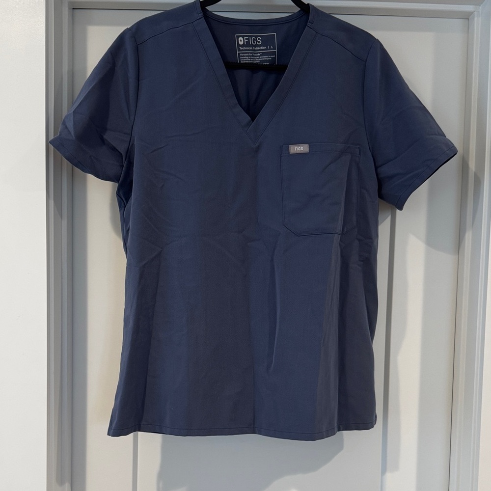 Figs Space Grey V-Neck Scrub Top